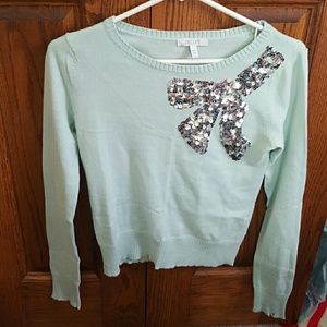 Delia's Mint Green Sweater with Sparkly Bow